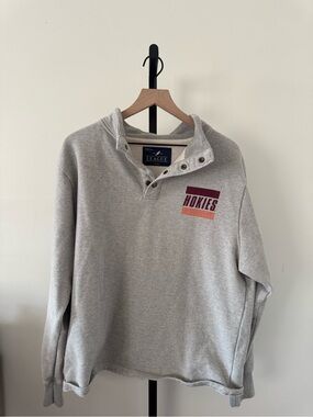 Hokies Virginia Teach League Gray Pullover Snap